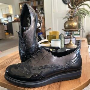 Remonte black brown grey oxford Lace-Up   Shoes. Size 9. Like new